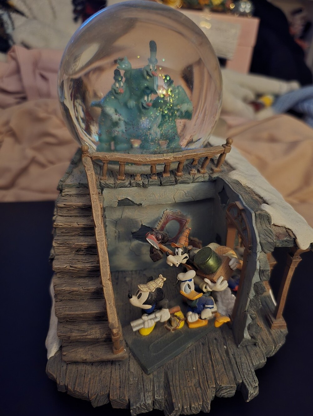 RARE Disney Haunted Mansion Mickey and Friends Snow Globe